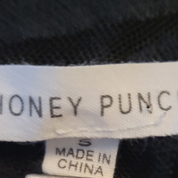 Honey Punch Small Black Lace Maxi Dress Romper Deep Plunge V-Neck Sheer Overlay - Picture 11 of 12